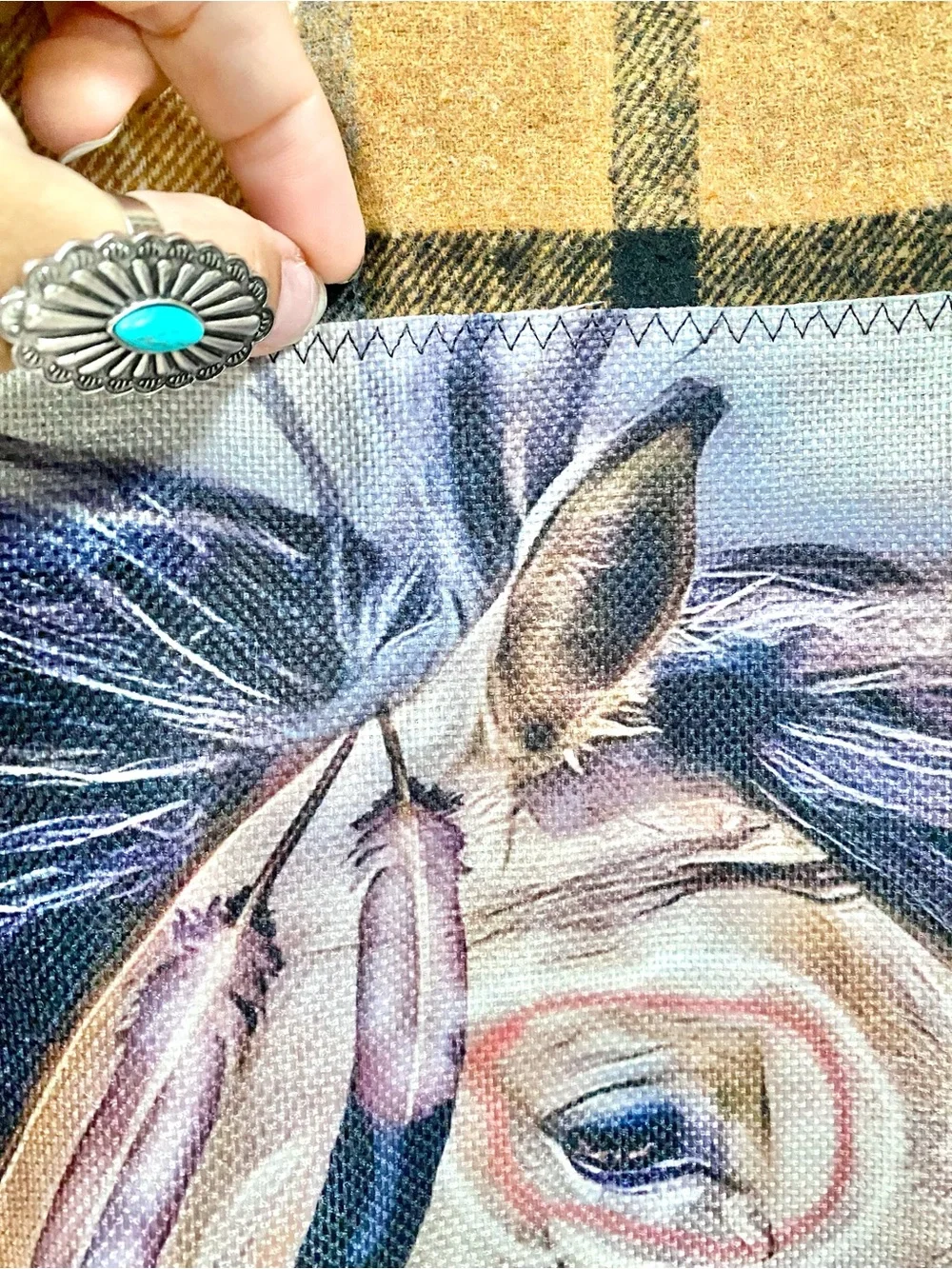 RARE Native horse upcycled boho shacket w southwestern cottagecore prairie vibe - Picture 5 of 12
